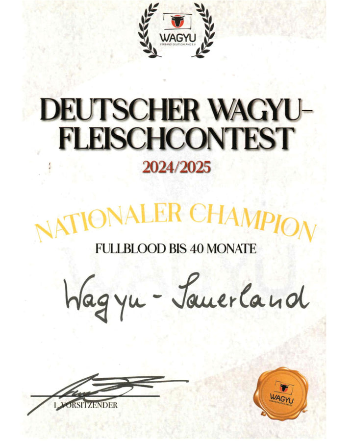 nachhaltiges-fleisch, Auszeichnung, Deutscher Wagyu-Fleischcontest 2024-2025