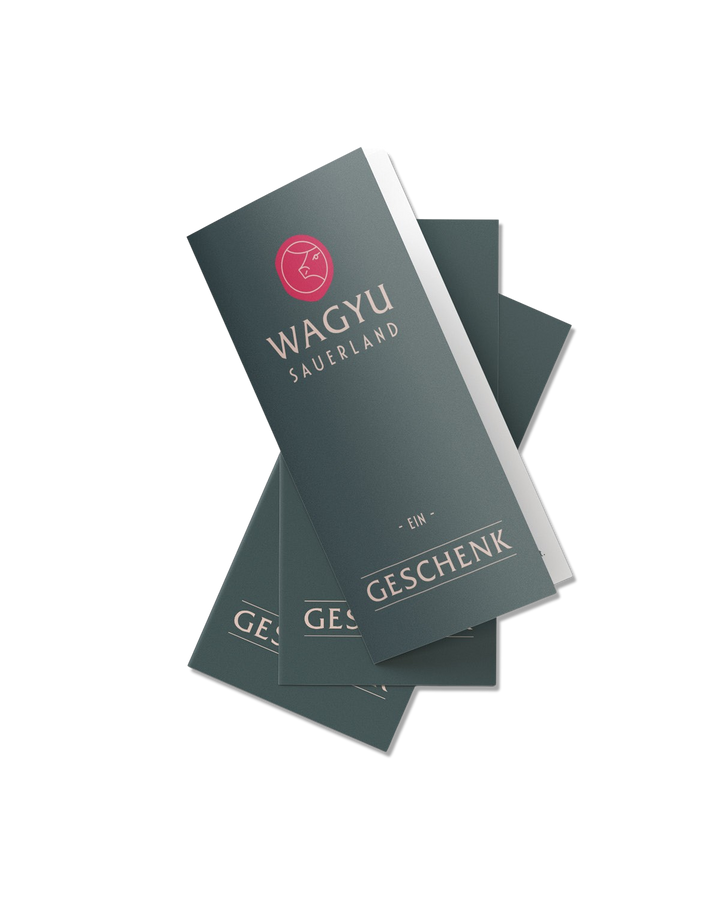 wagyu-gutschein, Wusch Gutschein, besonderes Geschenk, Geschenkkarte, Gutscheinkarte, Voucher, Wertgutschein, Gift Card, Fleisch Gutschein