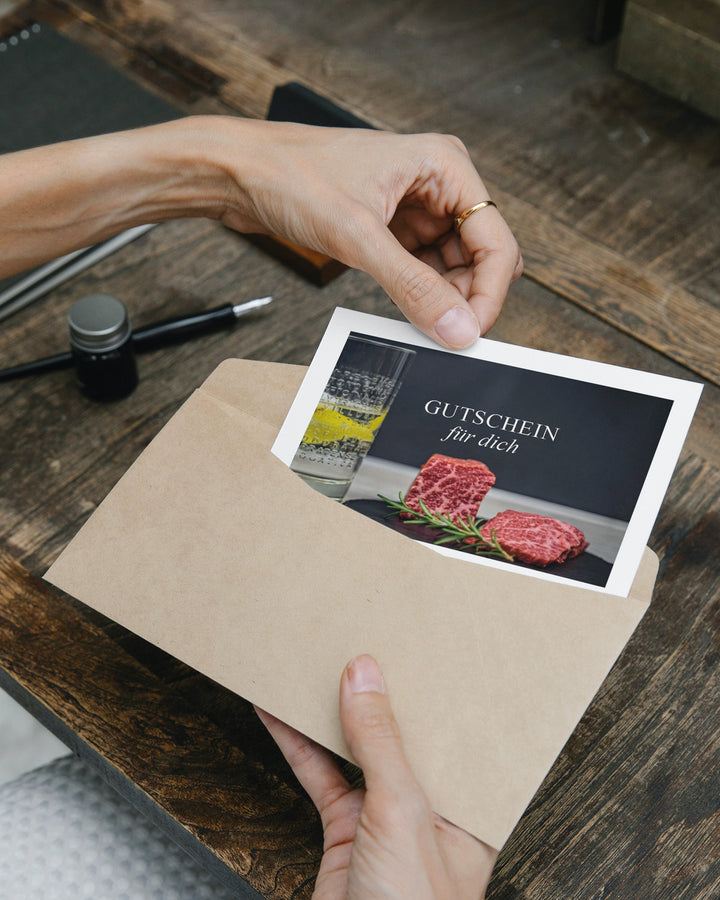 Wagyu Fleisch Gutschein, Edles Fleisch Gutschein, Wagyu-Gutschein zum ausdrcuken, Zuhause ausdrucken, Geschenkgutschein für Wagyu-Fleisch, Wagyu-Fleischgutschein Luxus-Wagyu-Geschenkgutschein, Premium-Wagyu-Gutschein