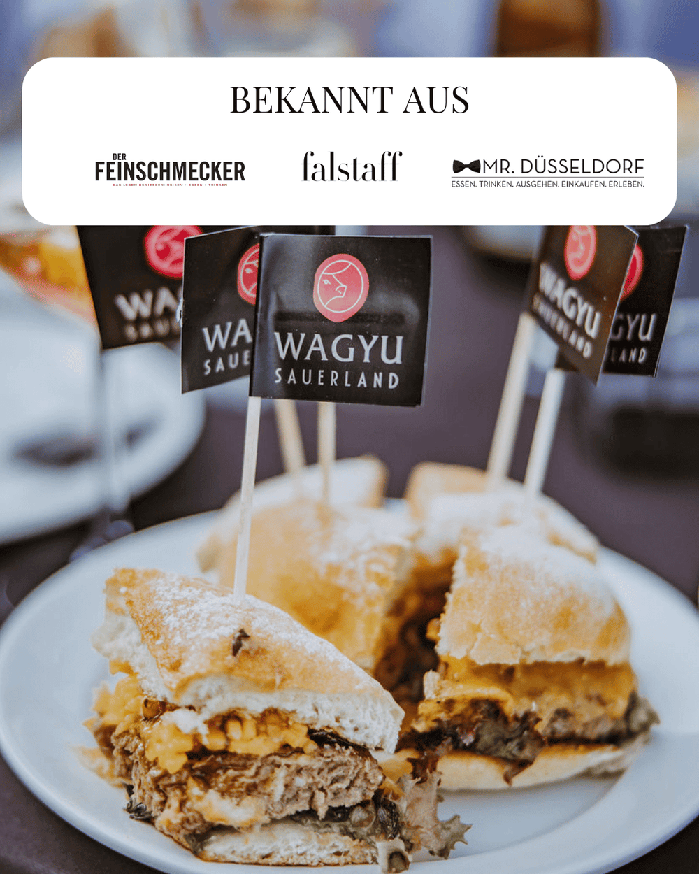 Auszeichnung Wagyu Burger bei Der Feinschmecker, Falstaff, Mr. Düsseldorf