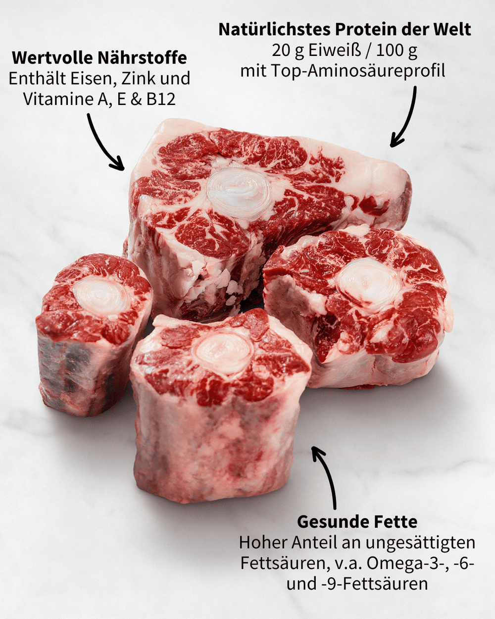 Wagyu Oxtail mit gesunden Fetten und hohen Anteil an Omega  und 