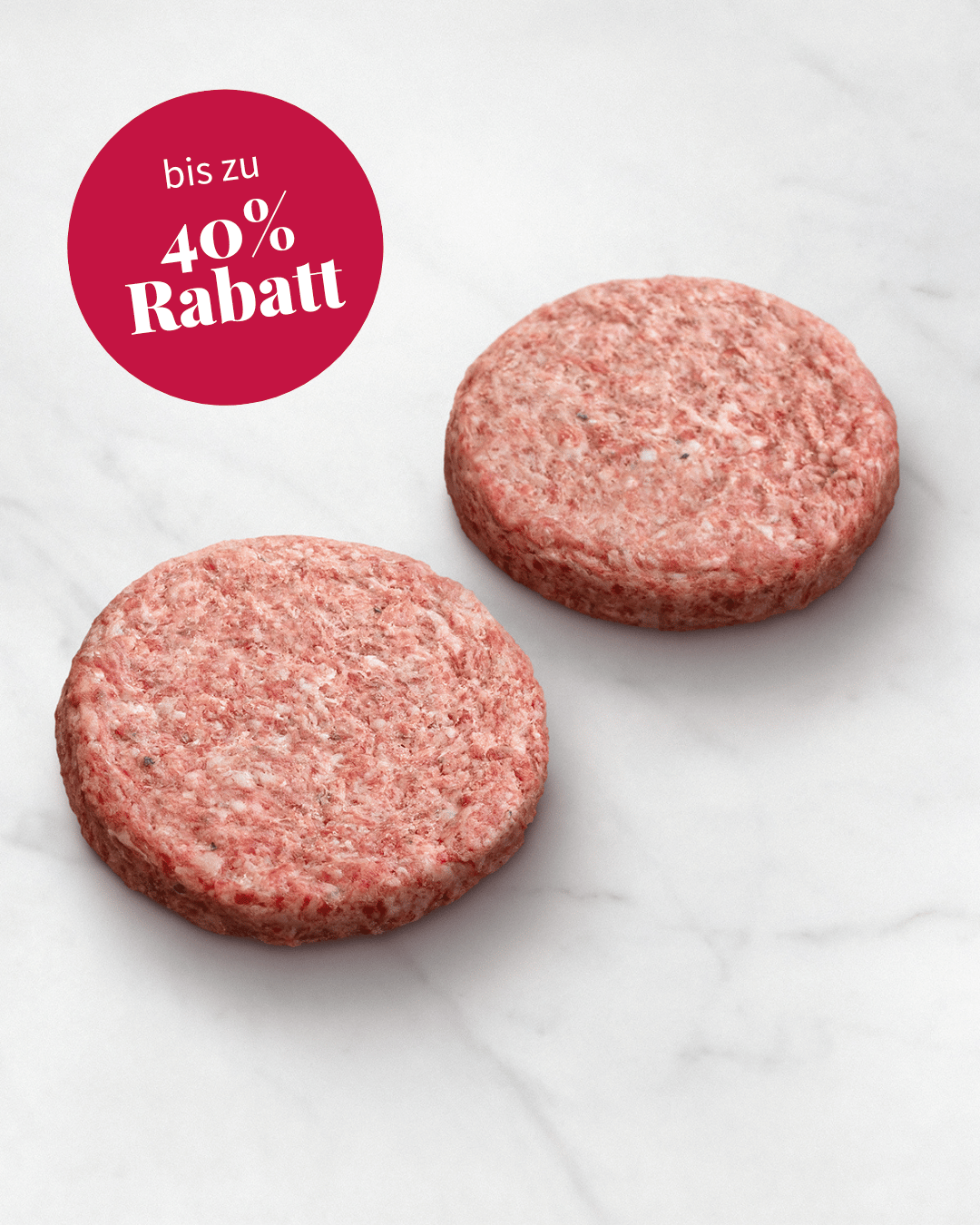 Dry Aged Wagyu Burger Patty, testsieger-fleisch - Wagyu Burger, Wagyu Patties auf weißem Hintergrund, wagyu rind, perfekte burger patties, patties für burger, burger patties tiefgefroren