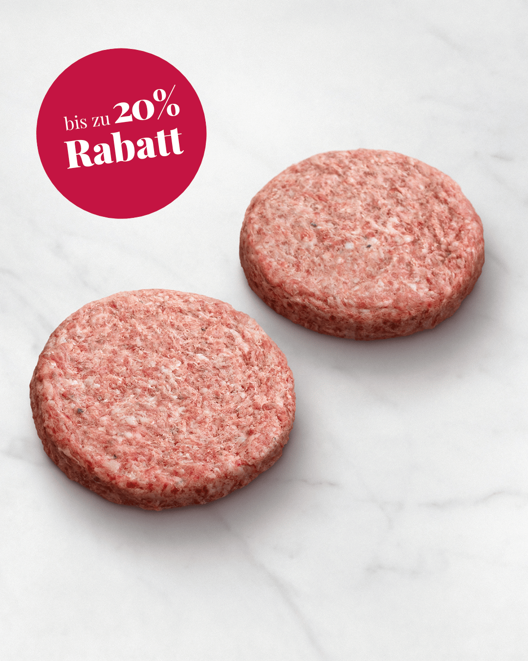 Dry Aged Wagyu Burger Patty, testsieger-fleisch - Wagyu Burger, Wagyu Patties auf weißem Hintergrund, wagyu rind, perfekte burger patties, patties für burger, burger patties tiefgefroren